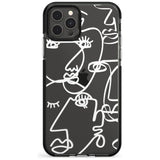 Continuous Line Faces: White on Clear Pink Fade Impact Phone Case for iPhone 11