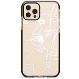 Continuous Line Faces: White on Clear Pink Fade Impact Phone Case for iPhone 11