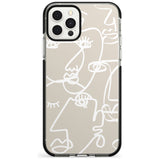 Continuous Line Faces: White on Beige Pink Fade Impact Phone Case for iPhone 11