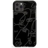 Continuous Line Faces: Clear on Black Pink Fade Impact Phone Case for iPhone 11