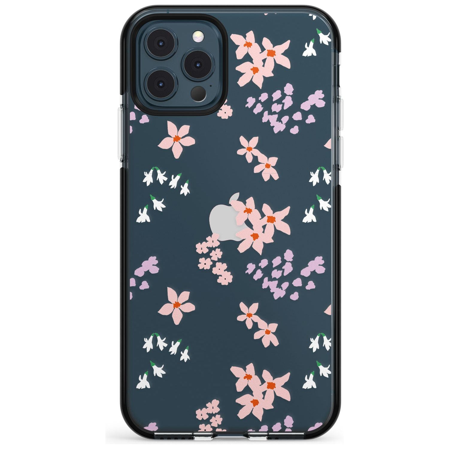 Pink & Purple Flower Mix: Clear Pink Fade Impact Phone Case for iPhone 11