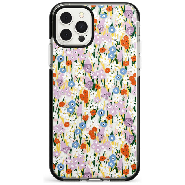 Energetic Floral Mix: Transparent Pink Fade Impact Phone Case for iPhone 11