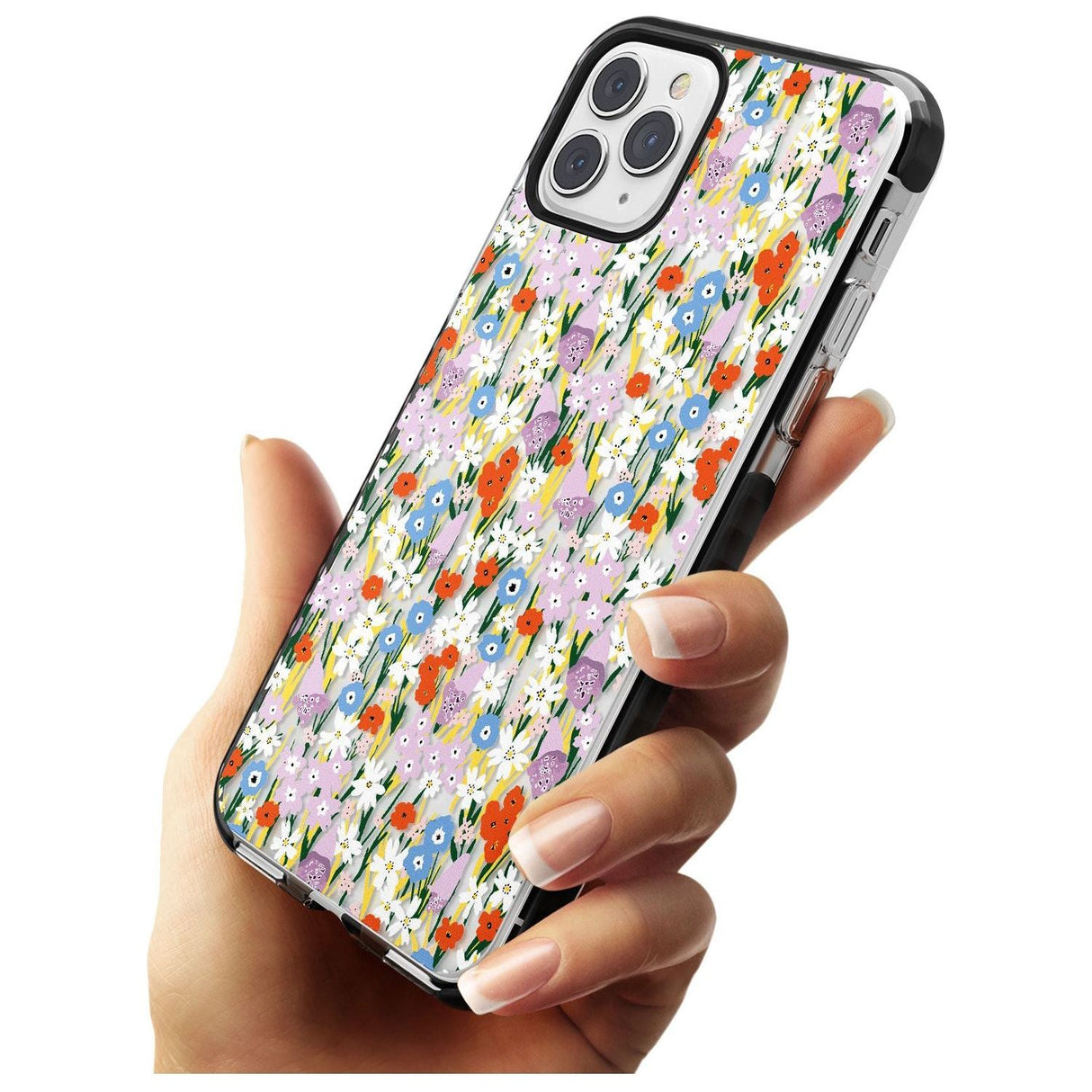 Energetic Floral Mix: Transparent Pink Fade Impact Phone Case for iPhone 11