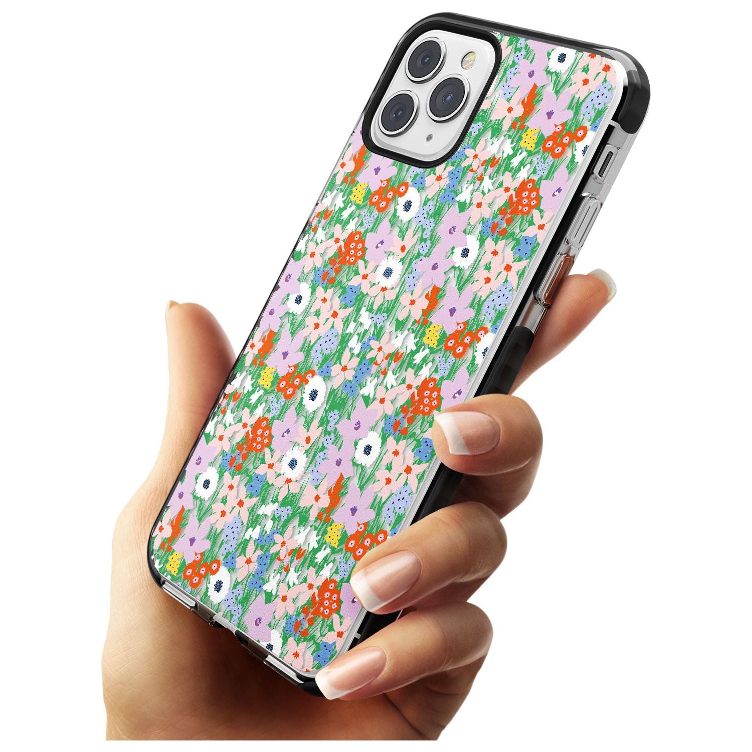 Jazzy Floral Mix: Transparent Pink Fade Impact Phone Case for iPhone 11