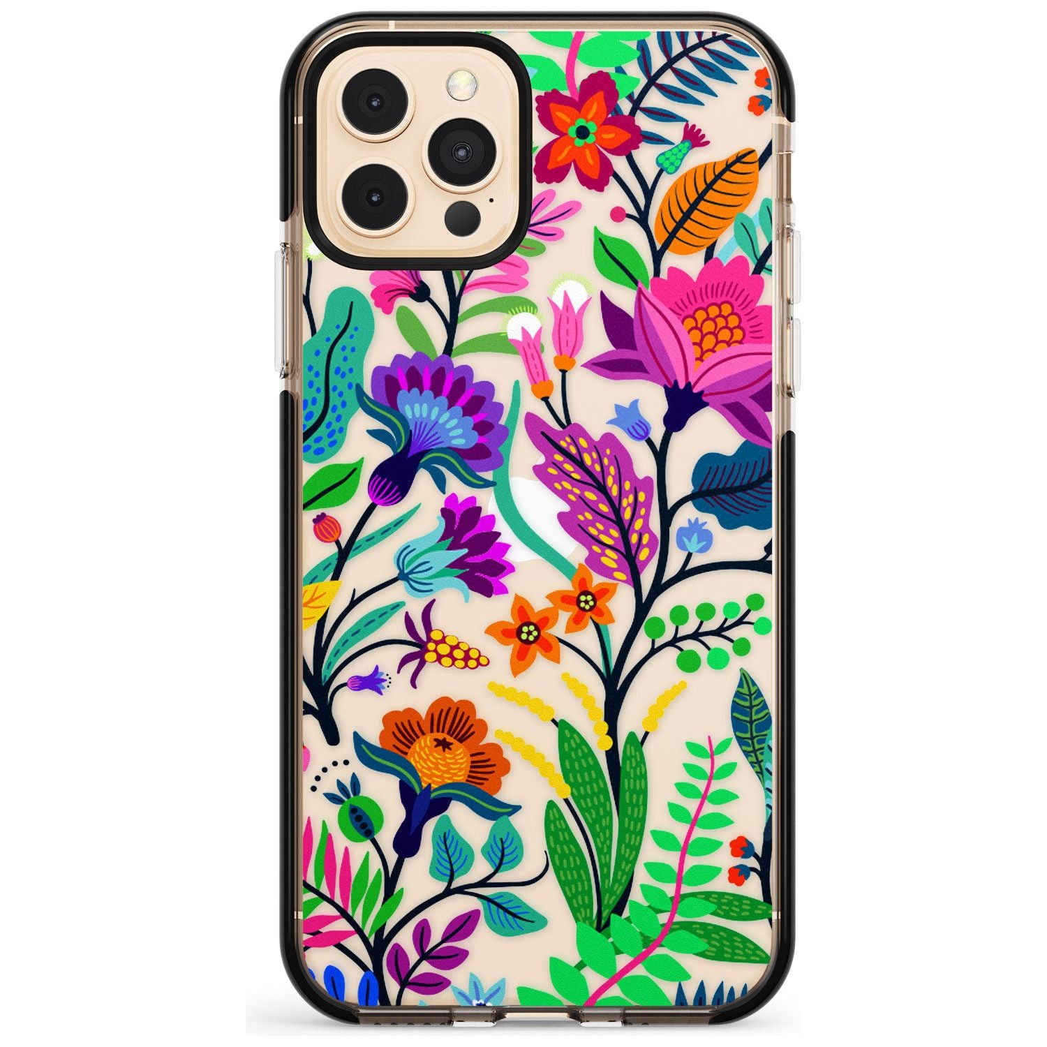 Floral Vibe Black Impact Phone Case for iPhone 11