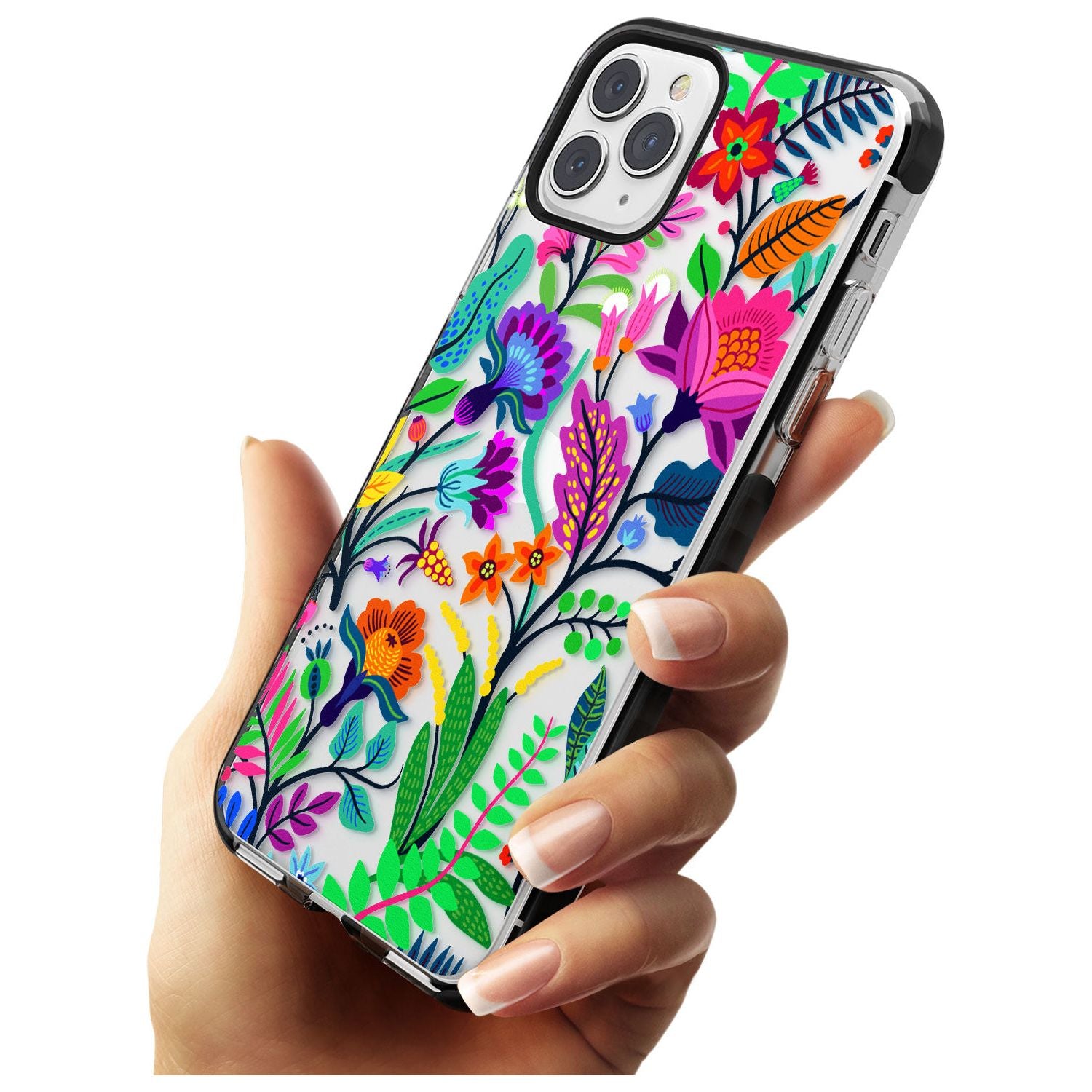 Floral Vibe Black Impact Phone Case for iPhone 11