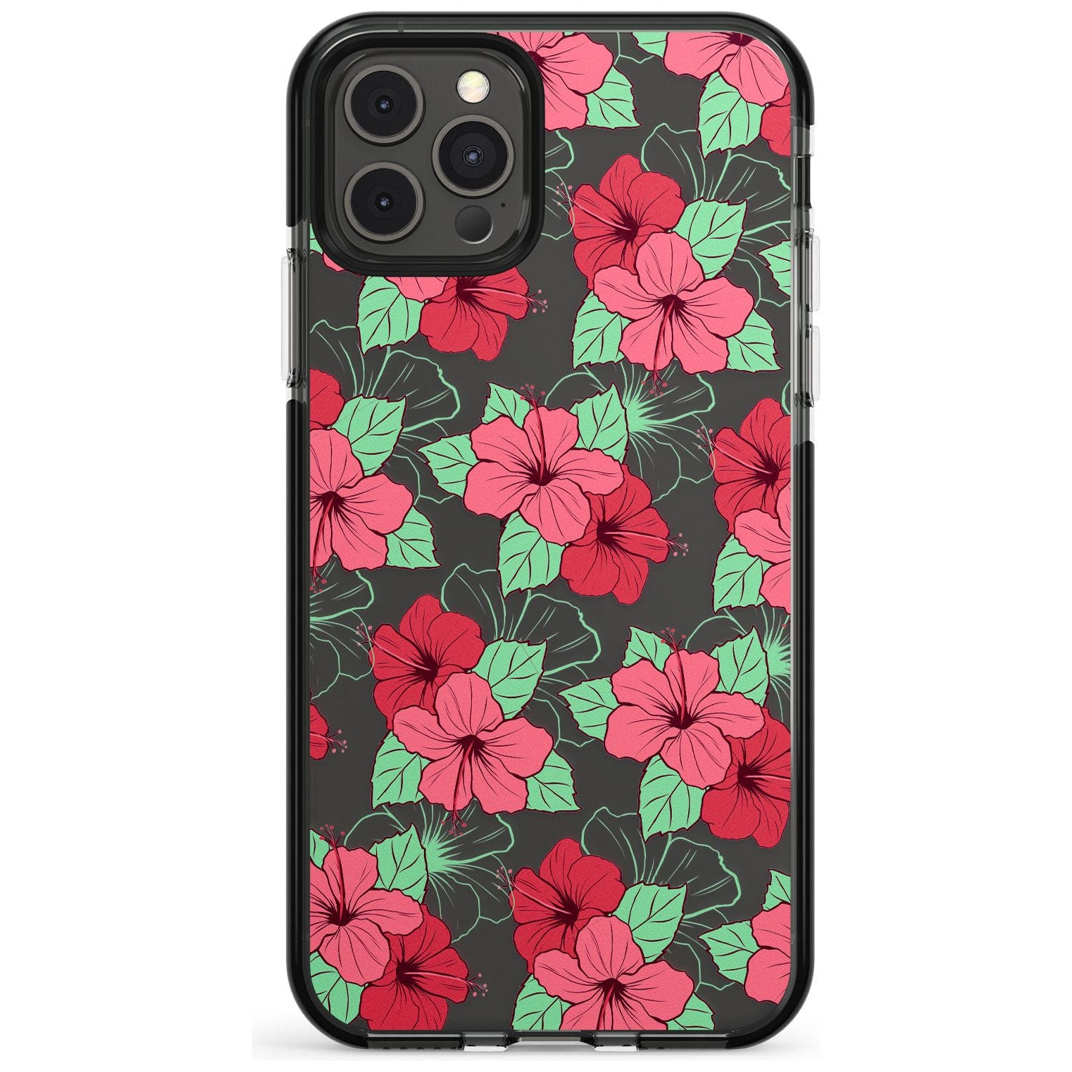 Pink Peony Black Impact Phone Case for iPhone 11