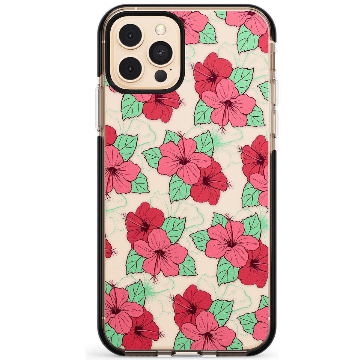 Pink Peony Black Impact Phone Case for iPhone 11