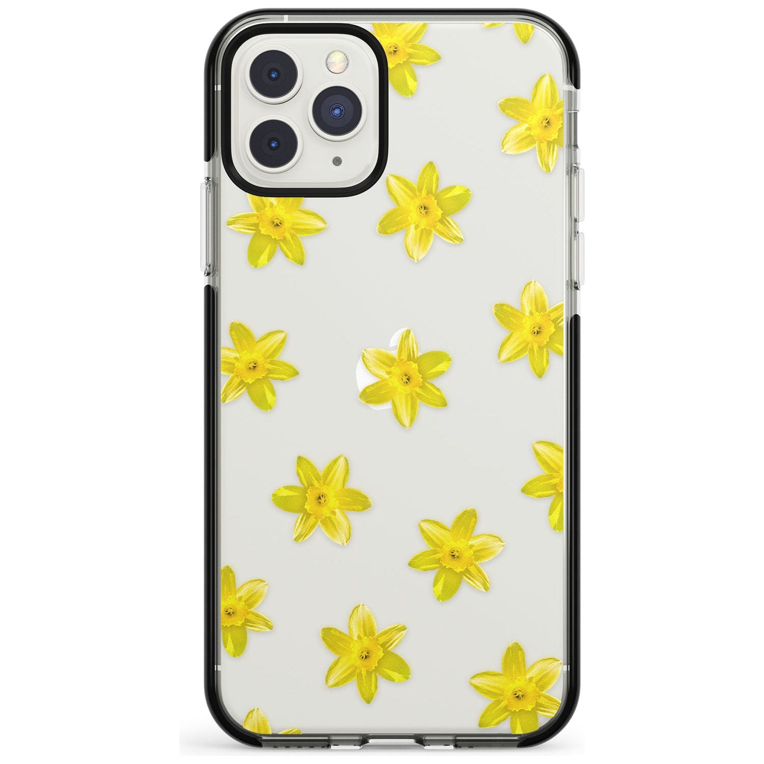 Daffodils Transparent Pattern Black Impact Phone Case for iPhone 11 Pro Max
