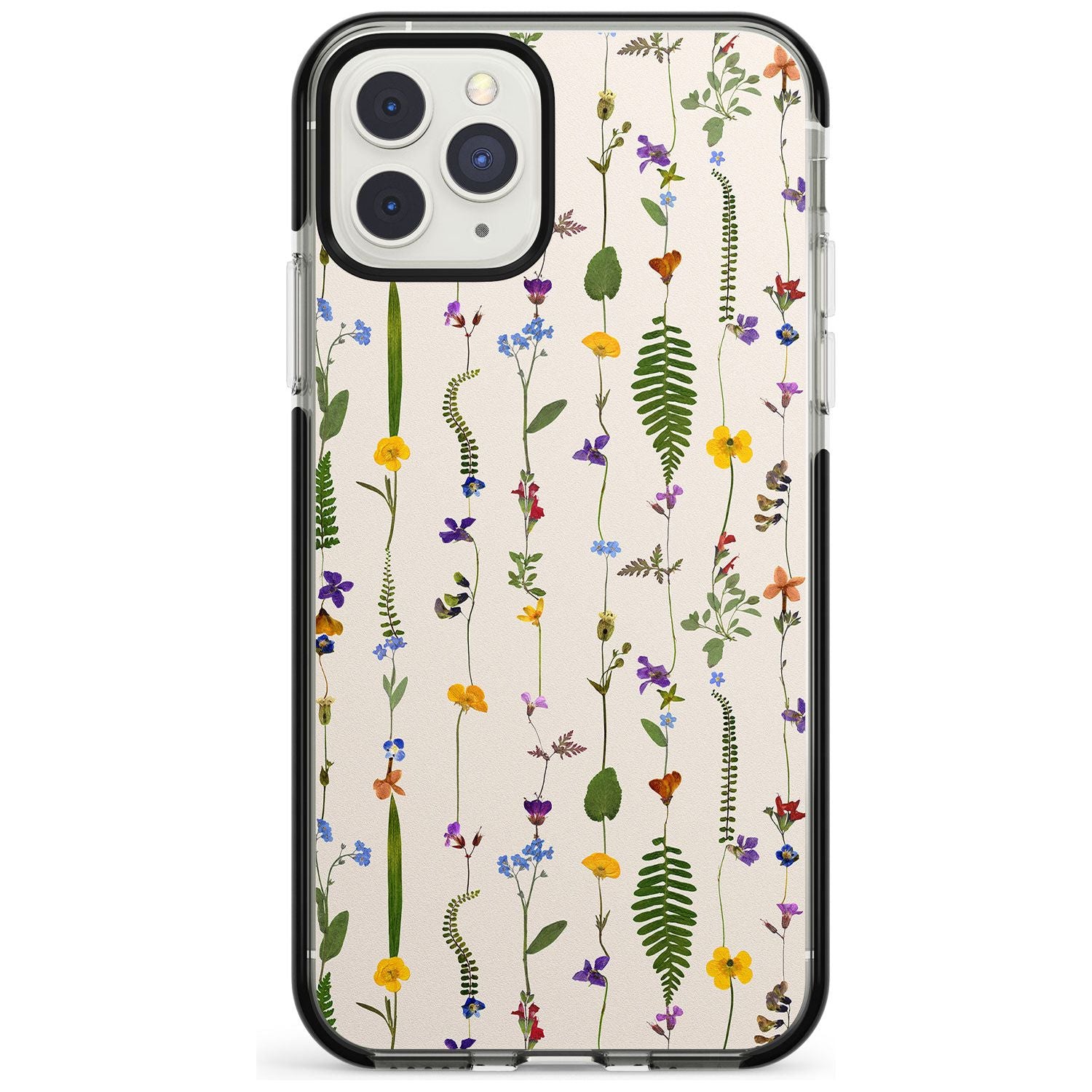 Wildflower Chain Design - Cream Black Impact Phone Case for iPhone 11 Pro Max