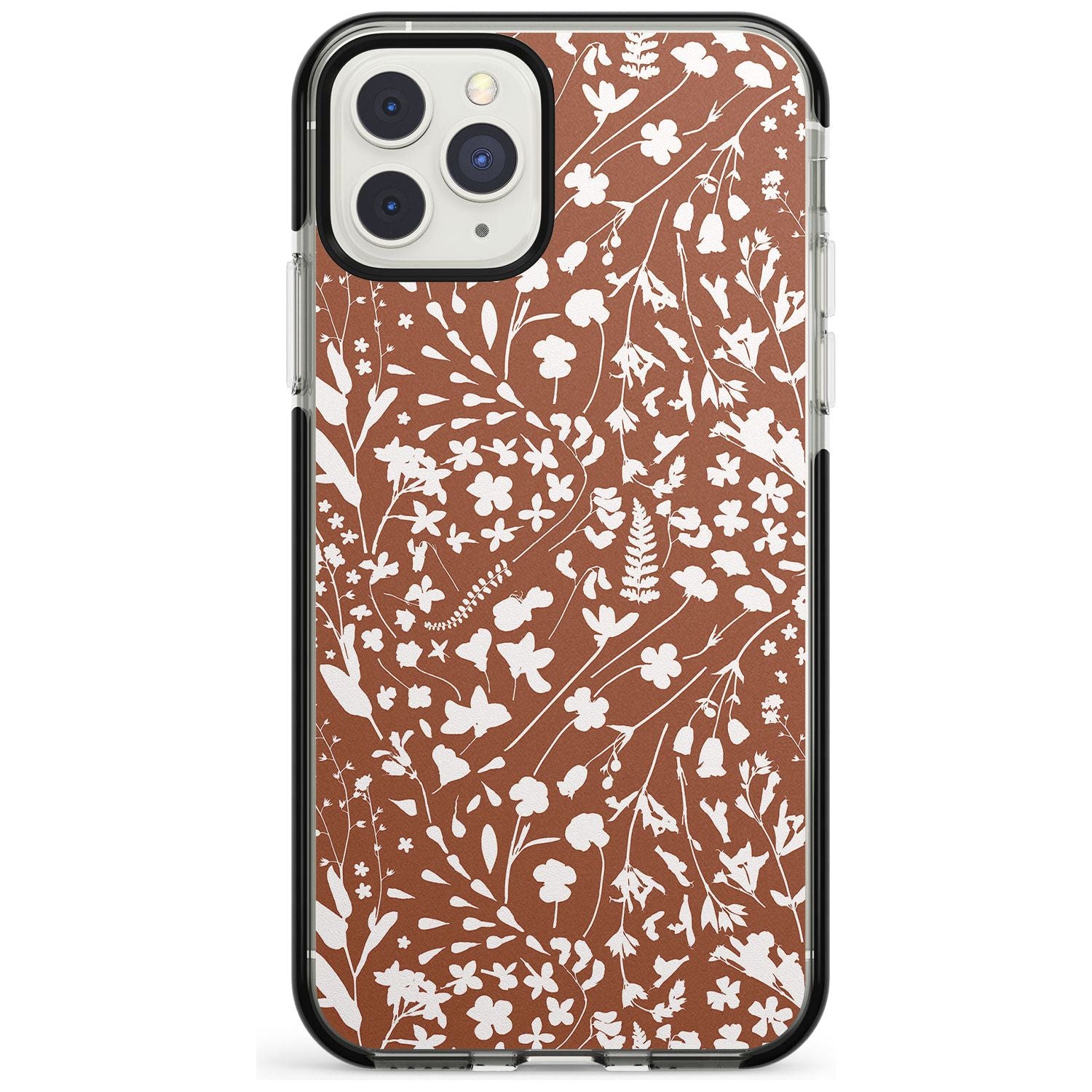 Wildflower Cluster on Terracotta Black Impact Phone Case for iPhone 11 Pro Max