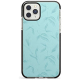 Blue Leaves Vintage Botanical Black Impact Phone Case for iPhone 11 Pro Max