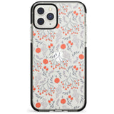 Red Fruits Transparent Floral Black Impact Phone Case for iPhone 11 Pro Max