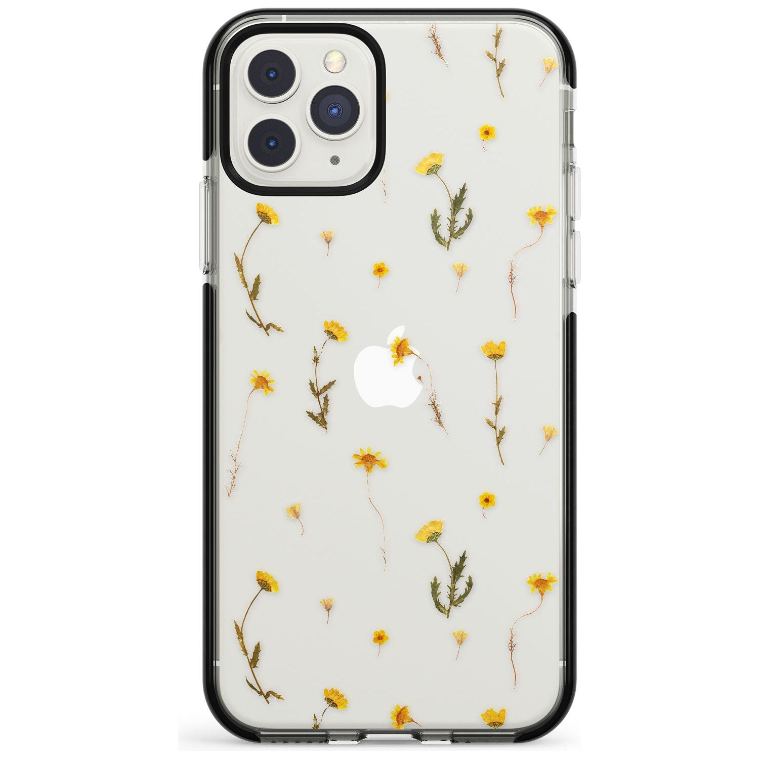 Mixed Yellow Flowers - Dried Flower-Inspired Black Impact Phone Case for iPhone 11 Pro Max