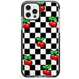 Checkered Cherry Black Impact Phone Case for iPhone 11