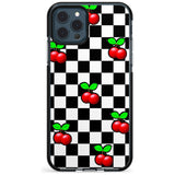 Checkered Cherry Black Impact Phone Case for iPhone 11