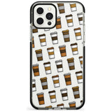 Coffee Cup Pattern Black Impact Phone Case for iPhone 11