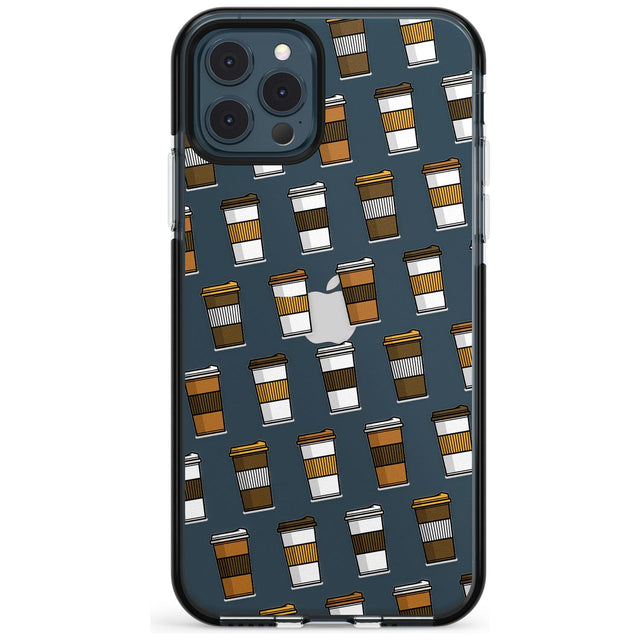 Coffee Cup Pattern Black Impact Phone Case for iPhone 11