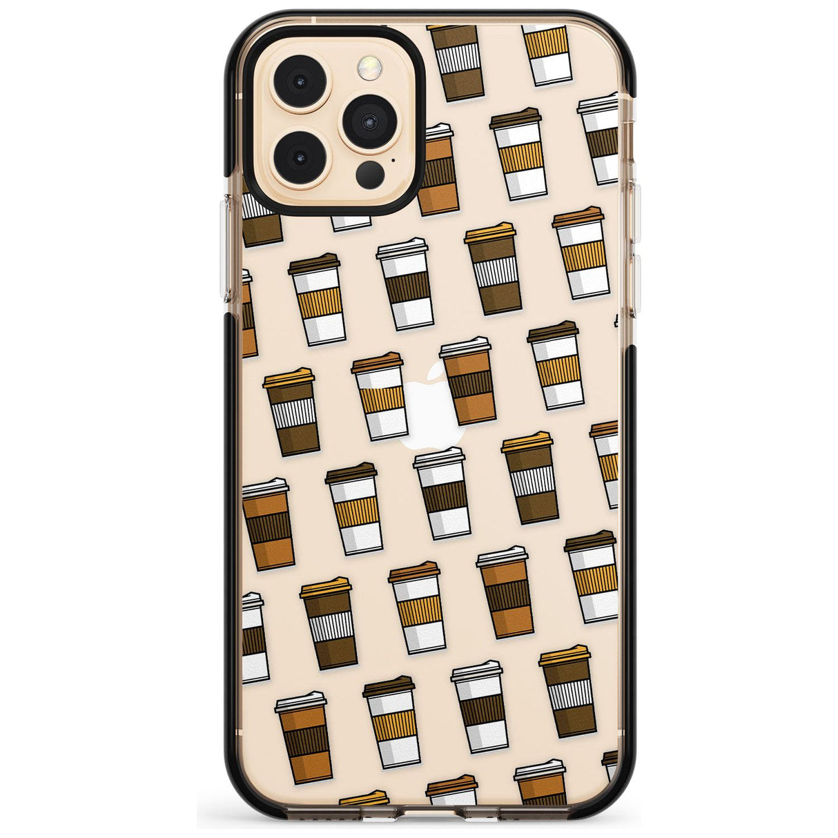 Coffee Cup Pattern Black Impact Phone Case for iPhone 11