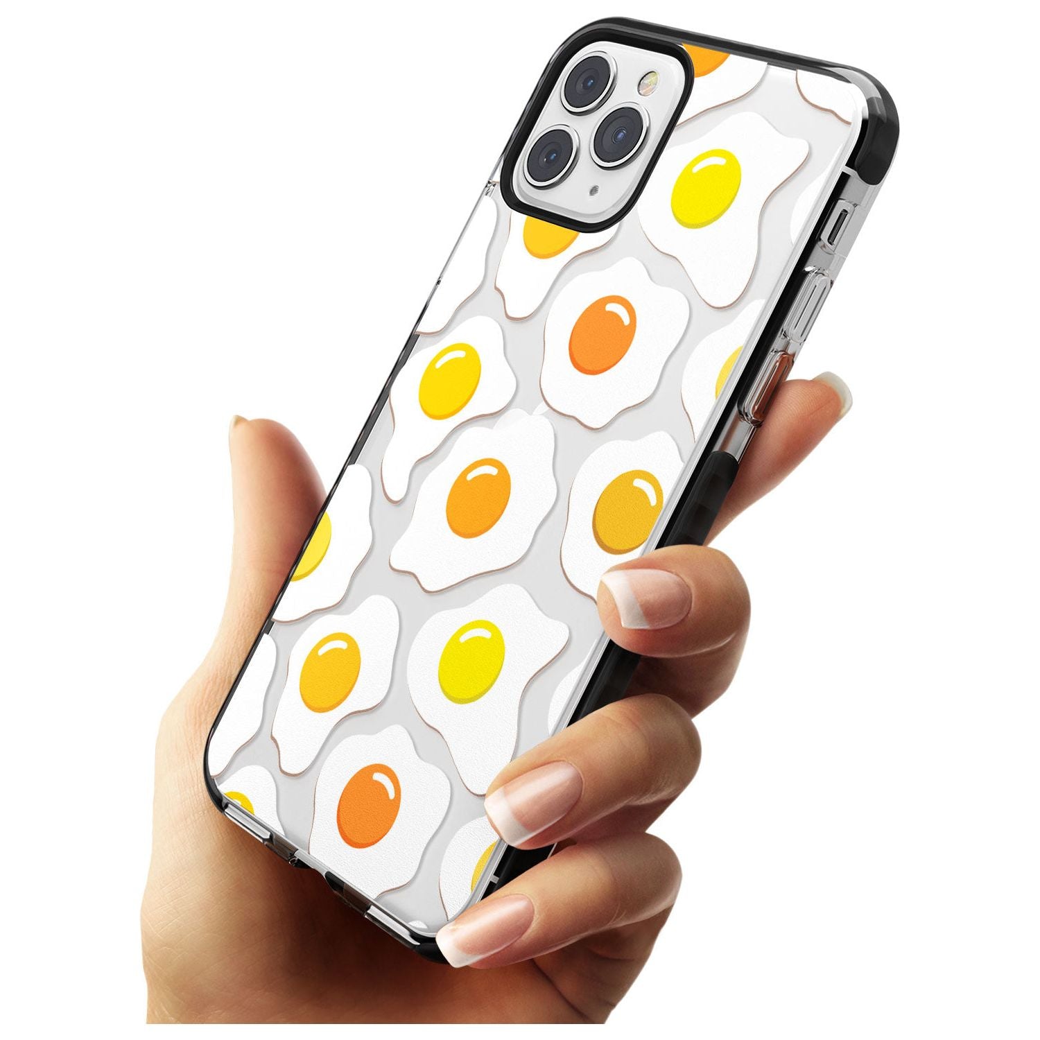 Fried Egg Pattern Black Impact Phone Case for iPhone 11