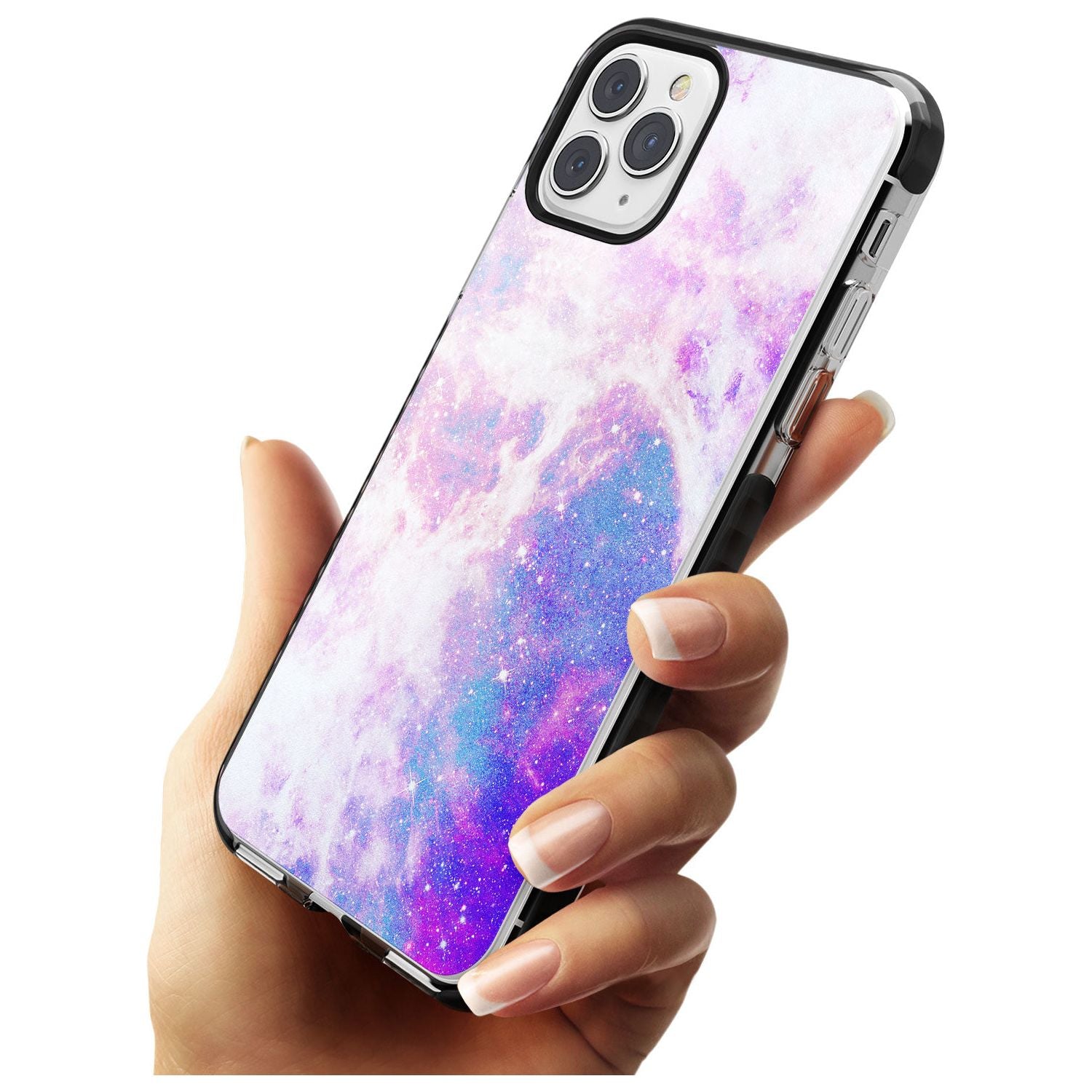 Purple & Blue Galaxy Pattern Design Black Impact Phone Case for iPhone 11 Pro Max