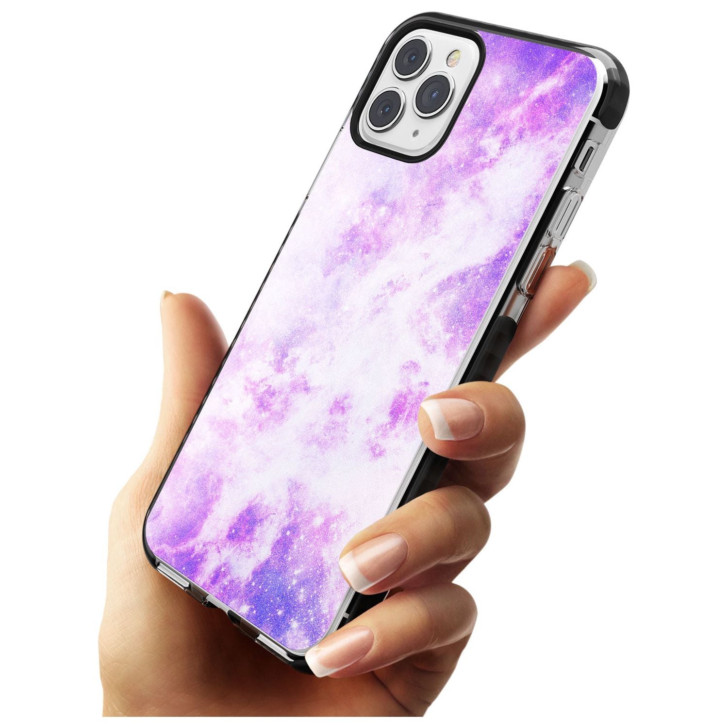Purple Galaxy Pattern Design Black Impact Phone Case for iPhone 11 Pro Max