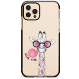 Think Pink Giraffe Black Impact Phone Case for iPhone 11