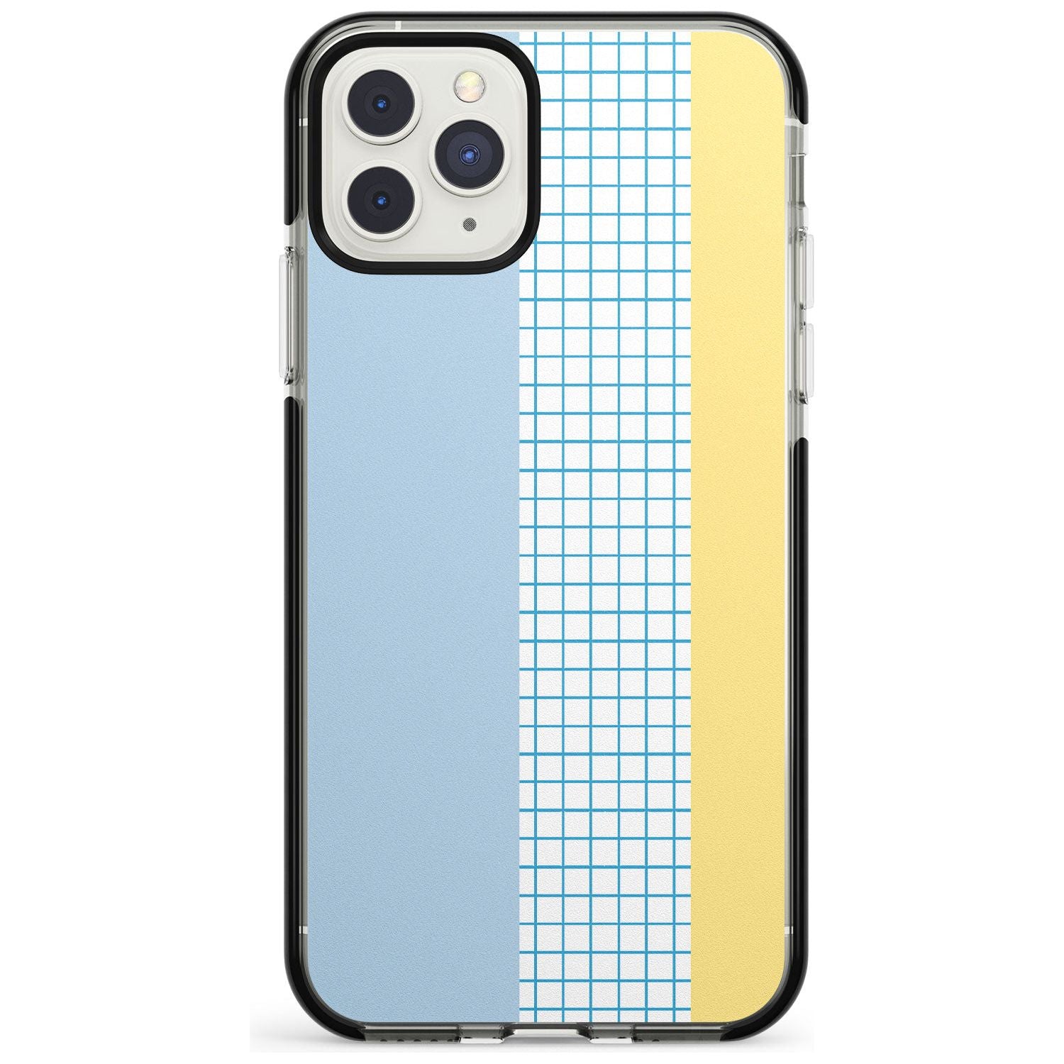 Abstract Grid Blue & Yellow Black Impact Phone Case for iPhone 11 Pro Max
