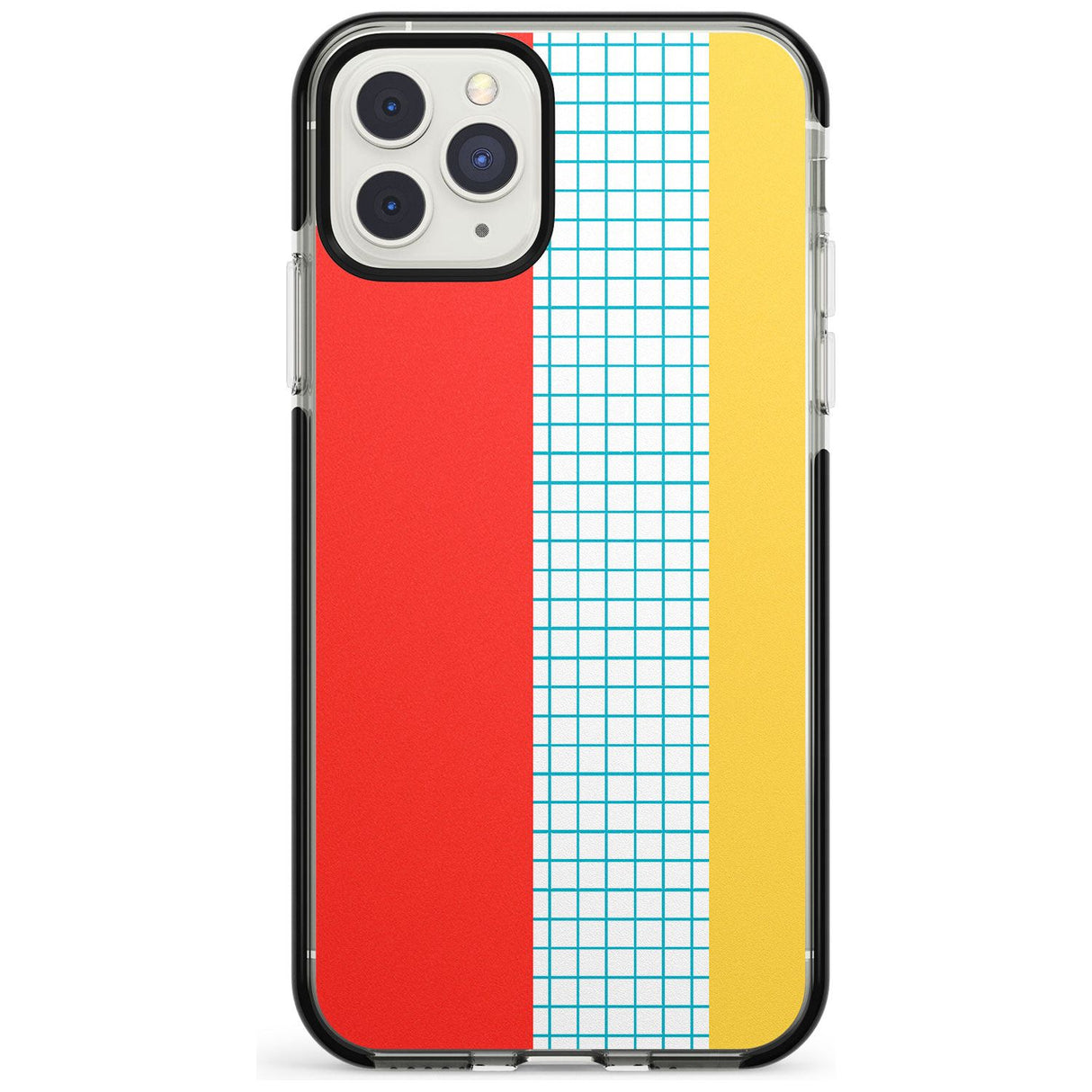 Abstract Grid Red, Blue, Yellow Black Impact Phone Case for iPhone 11 Pro Max