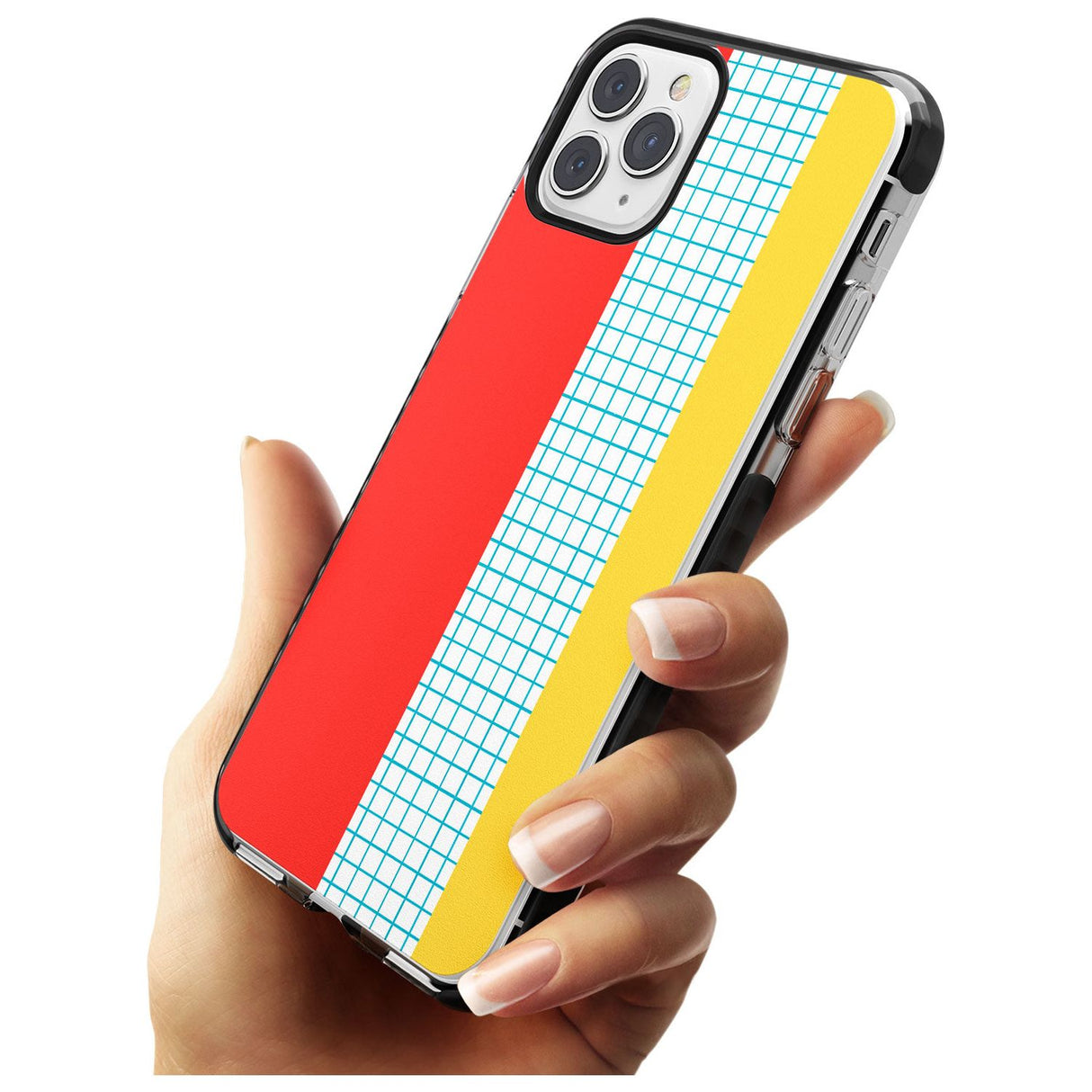 Abstract Grid Red, Blue, Yellow Black Impact Phone Case for iPhone 11 Pro Max