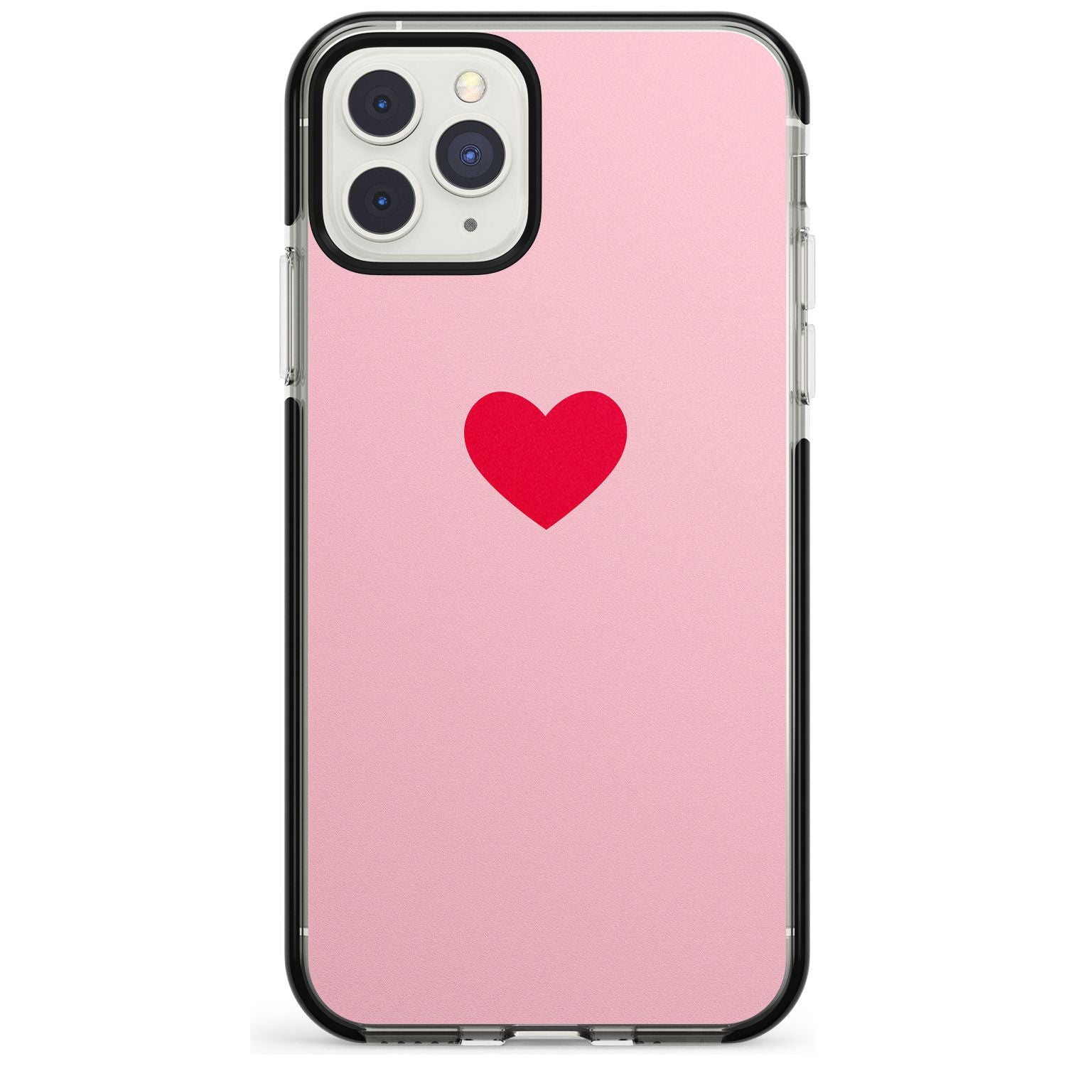 Single Heart Red & Pink Black Impact Phone Case for iPhone 11 Pro Max