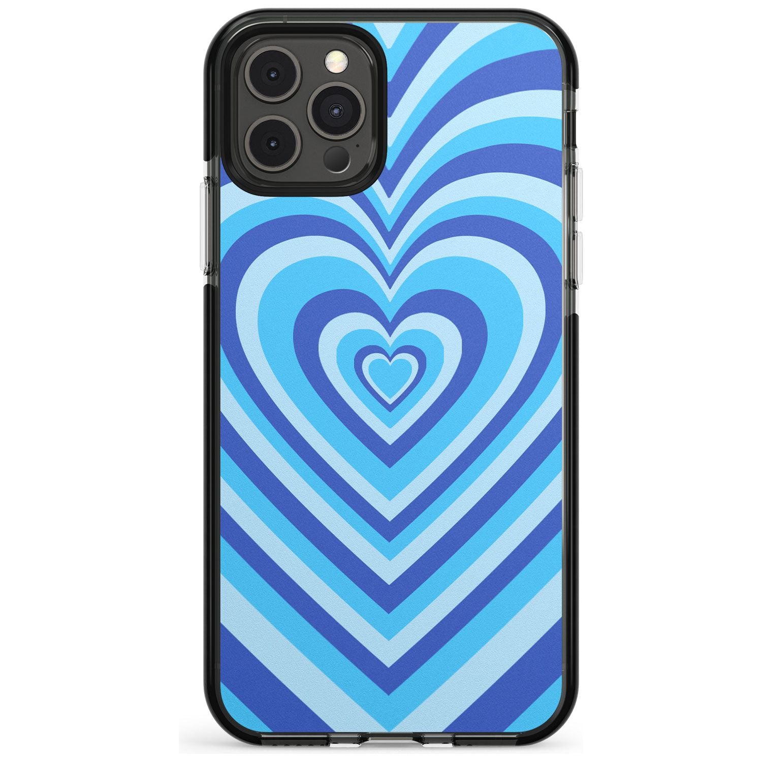 Blue Heart Illusion Black Impact Phone Case for iPhone 11