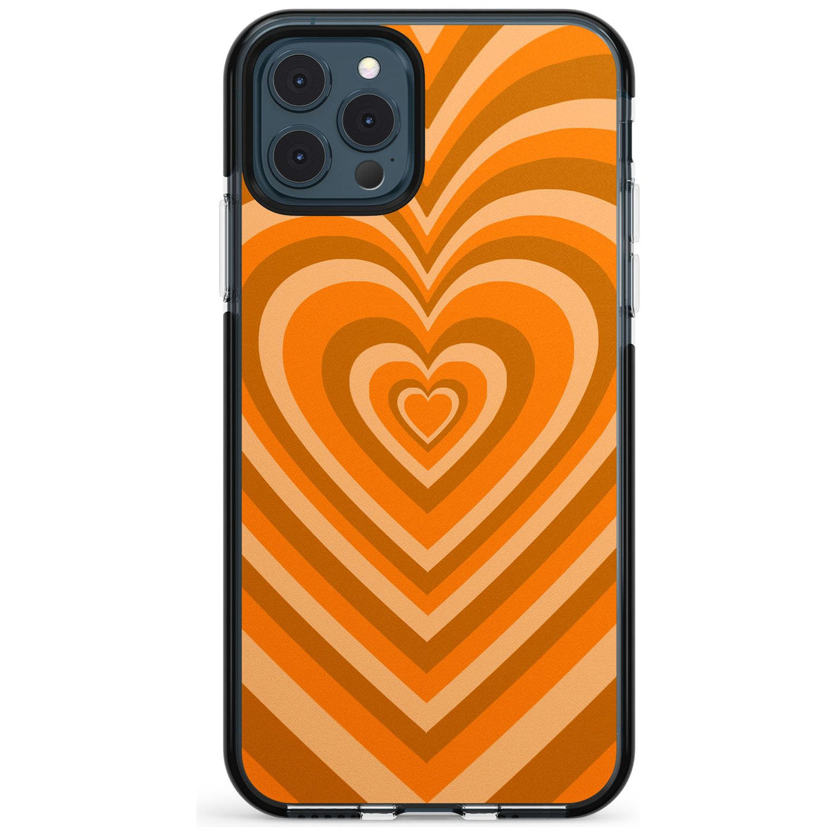 Orange Heart Illusion Black Impact Phone Case for iPhone 11