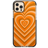 Orange Heart Illusion Black Impact Phone Case for iPhone 11