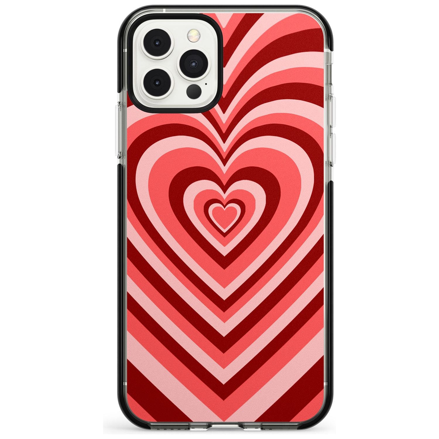 Red Heart Illusion Black Impact Phone Case for iPhone 11