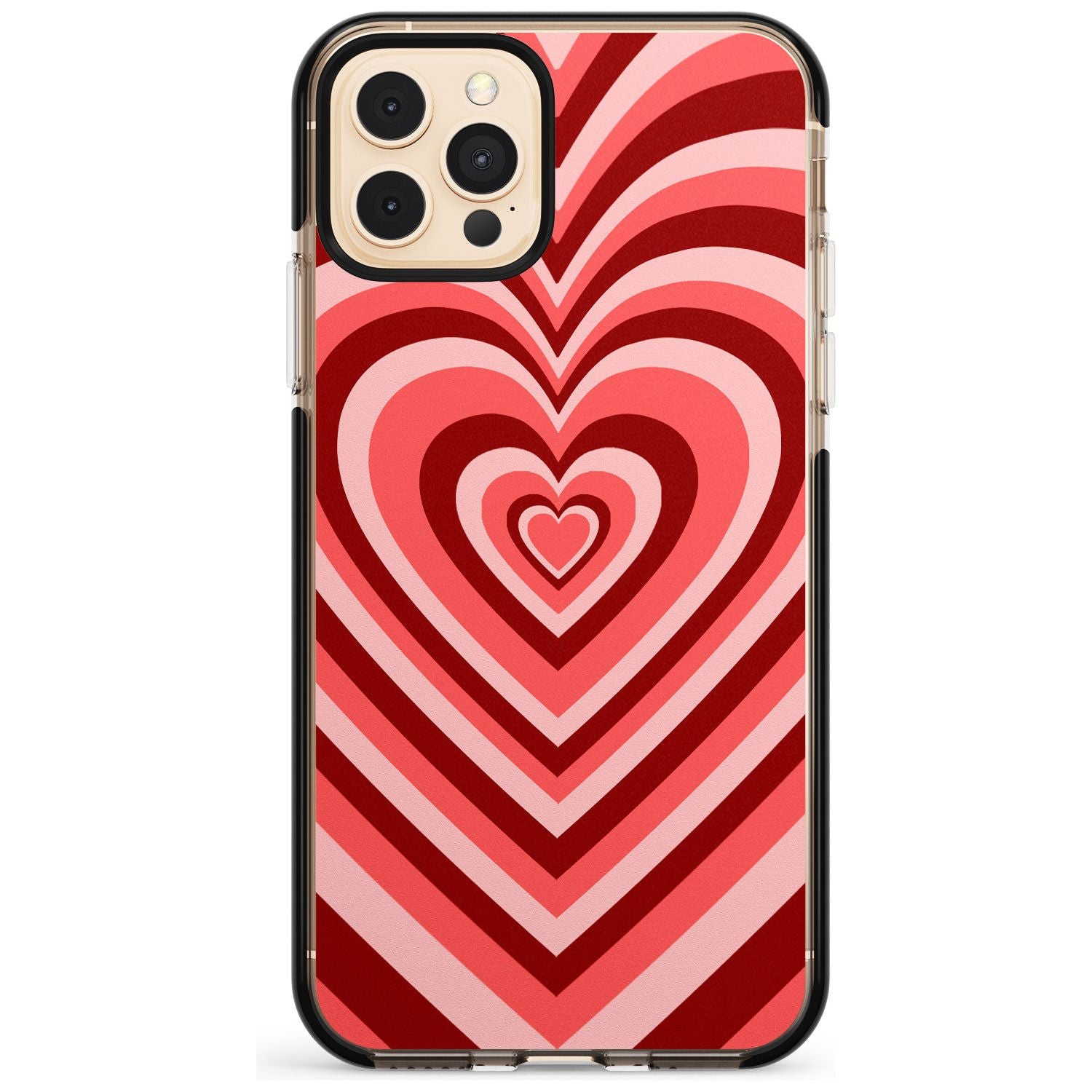 Red Heart Illusion Black Impact Phone Case for iPhone 11