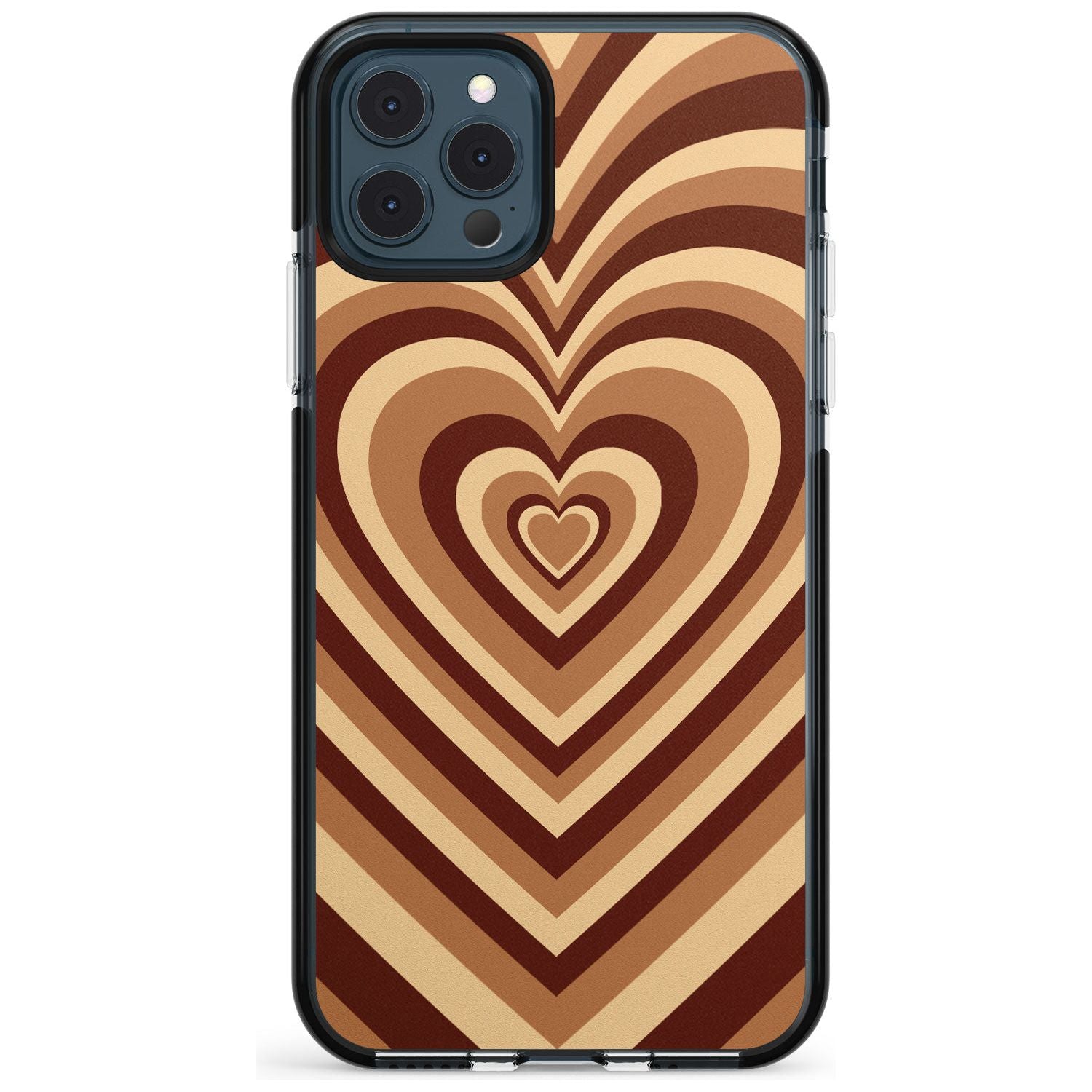 Latte Heart Illusion Black Impact Phone Case for iPhone 11