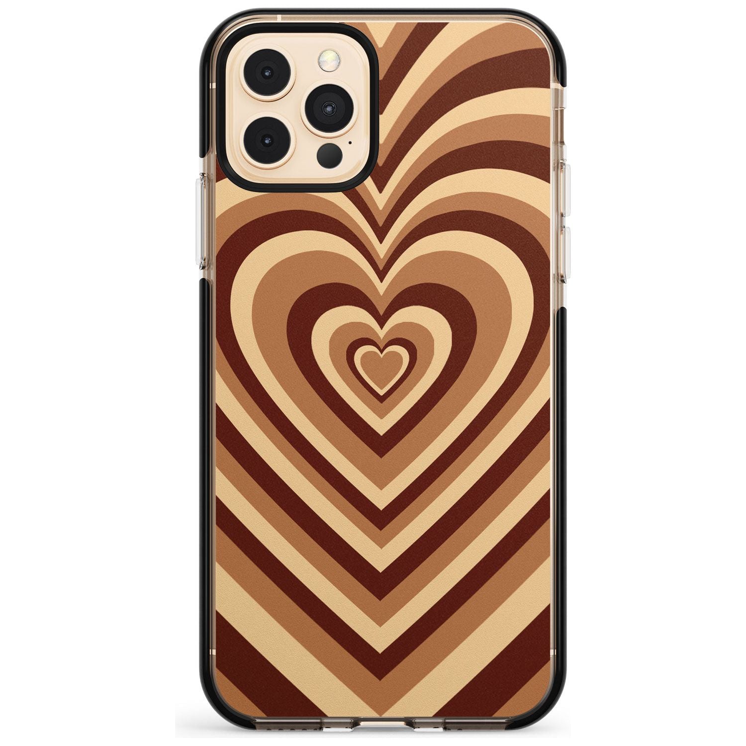 Latte Heart Illusion Black Impact Phone Case for iPhone 11