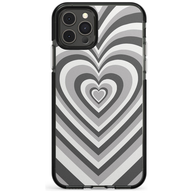 Monochrome Heart Illusion Black Impact Phone Case for iPhone 11