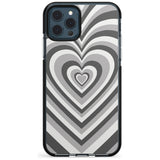 Monochrome Heart Illusion Black Impact Phone Case for iPhone 11