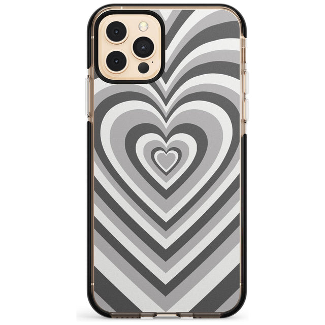 Monochrome Heart Illusion Black Impact Phone Case for iPhone 11