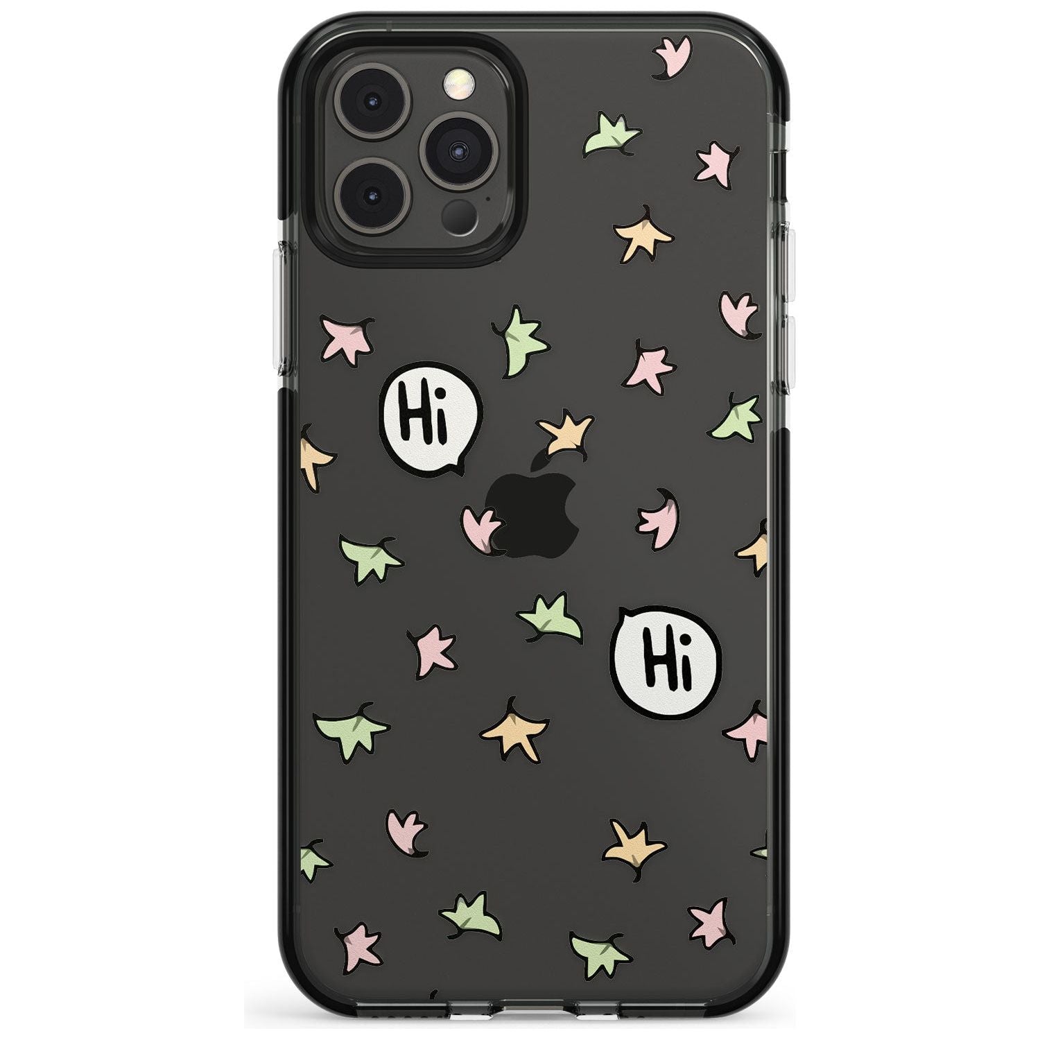Heartstopper Leaves Pattern Black Impact Phone Case for iPhone 11