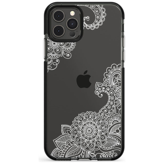 White Henna Botanicals Black Impact Phone Case for iPhone 11