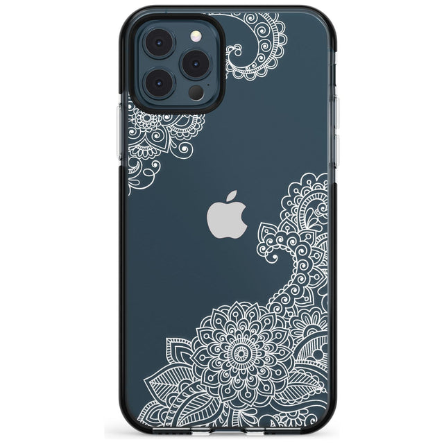 White Henna Botanicals Black Impact Phone Case for iPhone 11