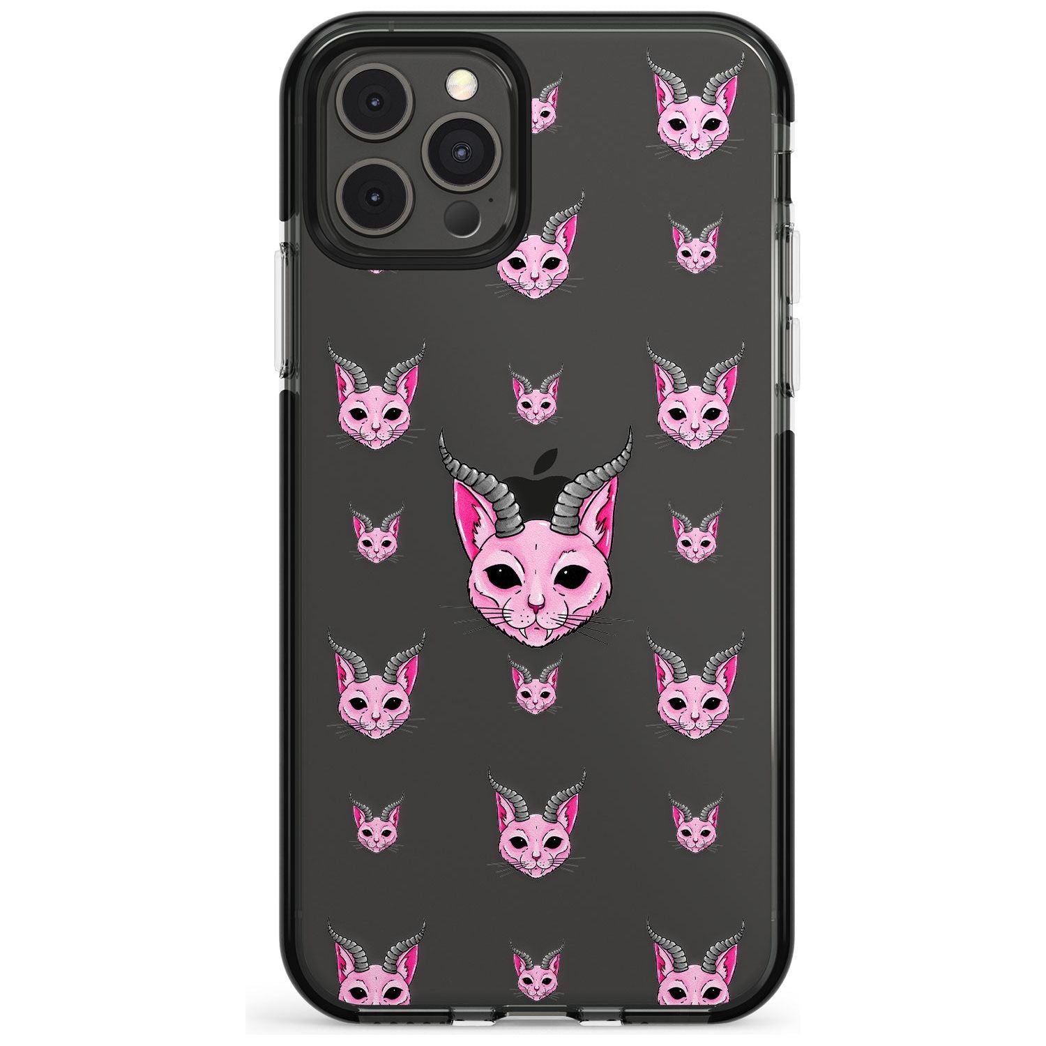 Demon Cat Pattern Black Impact Phone Case for iPhone 11