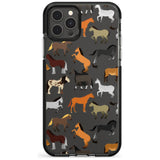 Horse Pattern Black Impact Phone Case for iPhone 11