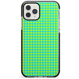 Neon Lime & Turquoise Houndstooth Pattern Black Impact Phone Case for iPhone 11 Pro Max