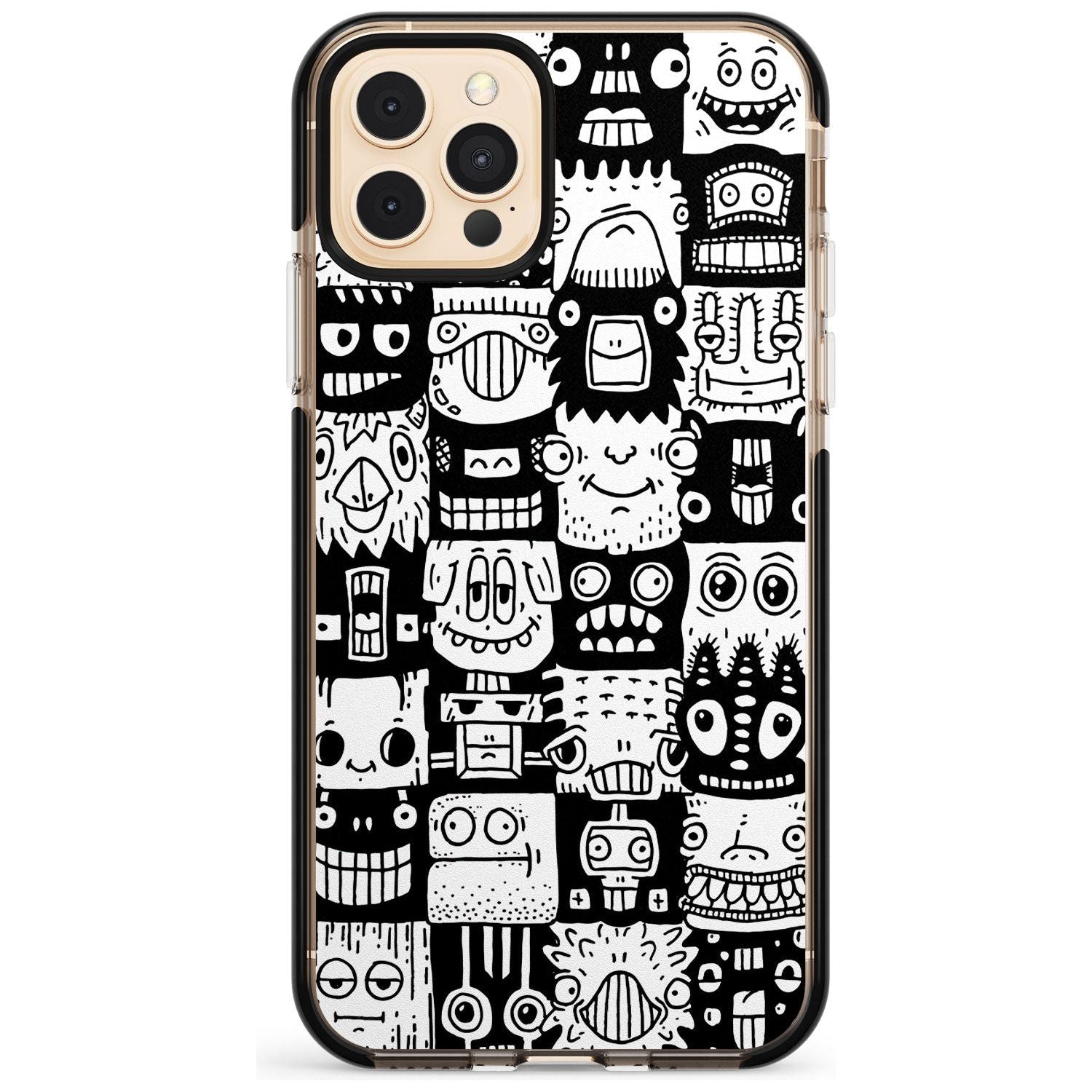 Checkerboard Heads Black Impact Phone Case for iPhone 11