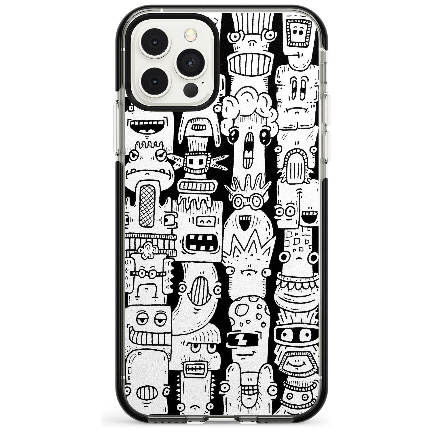 Monochrome Heads Black Impact Phone Case for iPhone 11