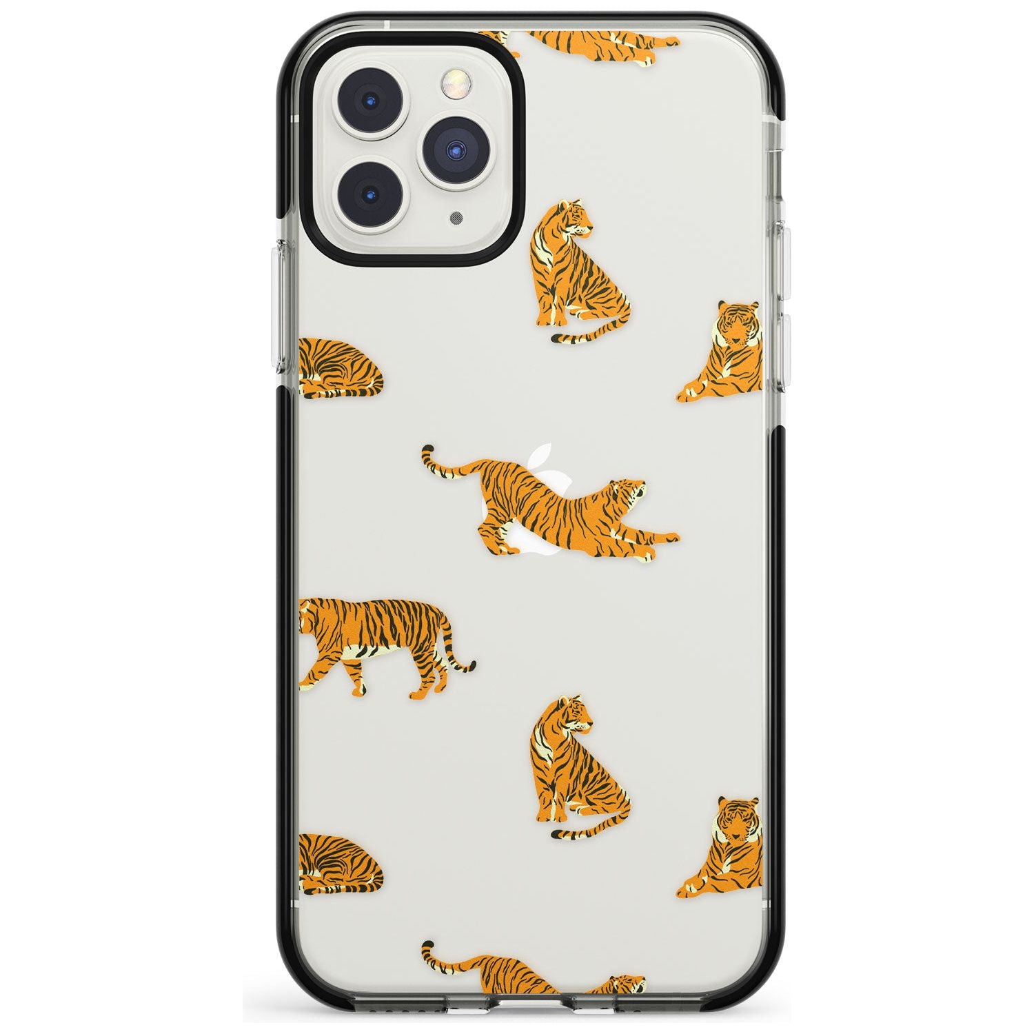 Clear Tiger Jungle Cat Pattern Black Impact Phone Case for iPhone 11 Pro Max